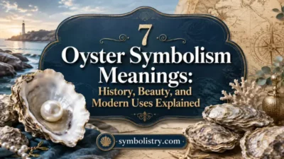 Oyster symbolism meanings featuring a pearl oyster, coastal imagery, and the history, beauty, and modern uses of oysters