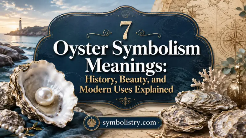 Oyster symbolism meanings featuring a pearl oyster, coastal imagery, and the history, beauty, and modern uses of oysters